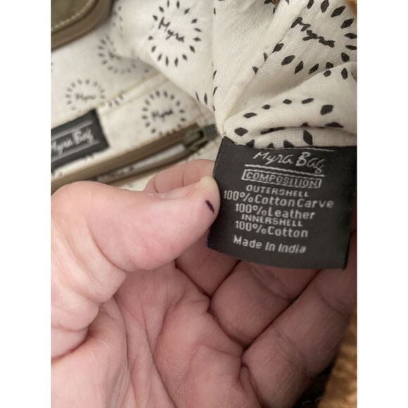 Myra Bag Multicolored Braided Brown Leather Tote EUC - Picture 5 of 5